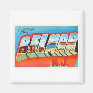 Belmar New Jersey NJ Old Vintage Travel Postcard- Magnet
