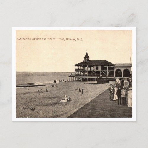 Belmar NJ Gordons Pavilion Beach Front Vintage Postcard