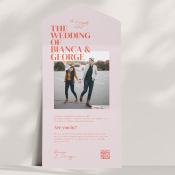 Belmont Photo Wedding All In One Invitation by origamiprints at Zazzle