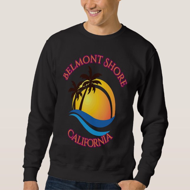Belmont Shore Beach Surf  California Sweatshirt (Front)