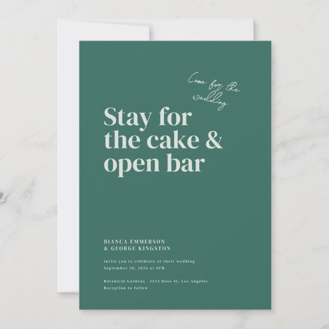 Belmont Typography Wedding Invitation (Front)