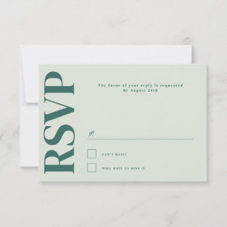 Belmont Typography Wedding RSVP Card