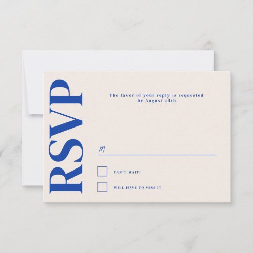 Belmont Typography Wedding RSVP Card