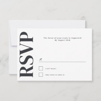 Belmont Typography Wedding RSVP Card