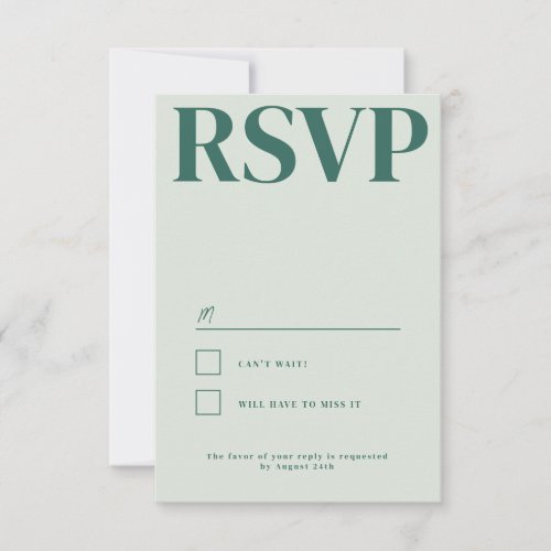 Belmont Typography Wedding RSVP Card