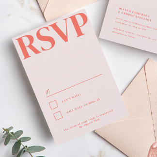Belmont Typography Wedding RSVP Card