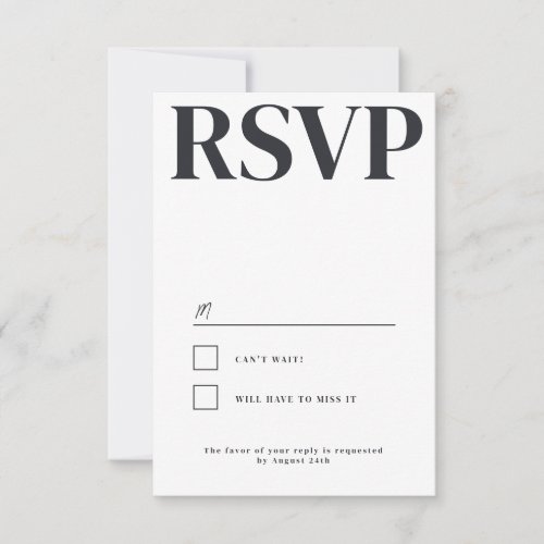 Belmont Typography Wedding RSVP Card