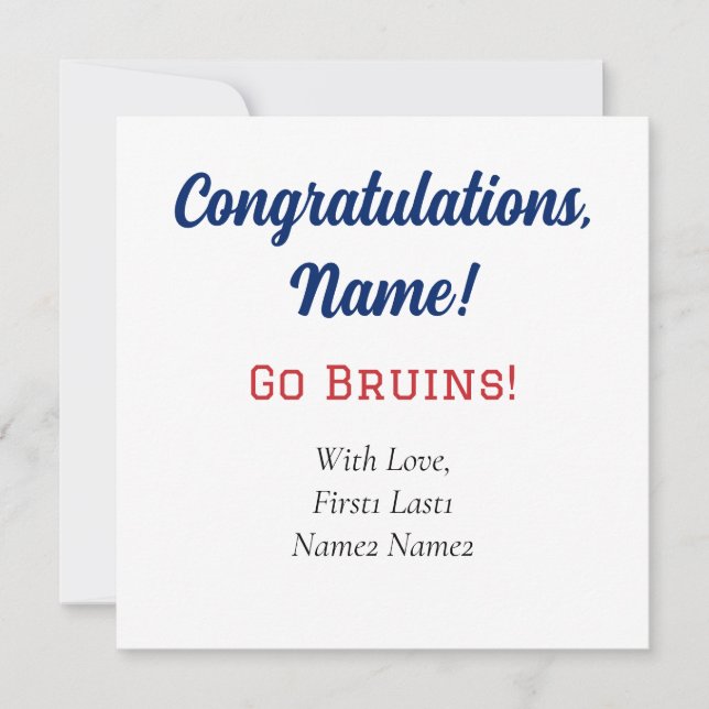 Belmont University Personalized Gift Tag Card (Front)