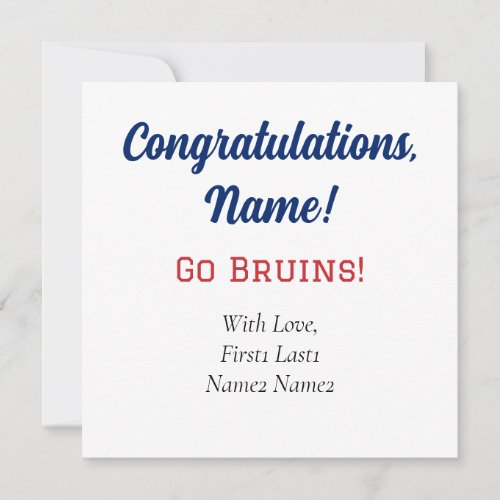 Belmont University Personalized Gift Tag Card