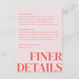 Belmont Vertical Wedding Enclosure Card