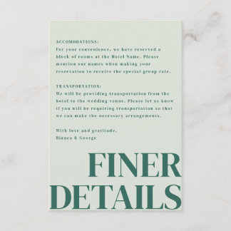 Belmont Vertical Wedding Enclosure Card