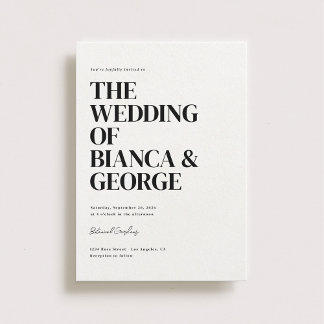 Belmont Vertical Wedding Invitation