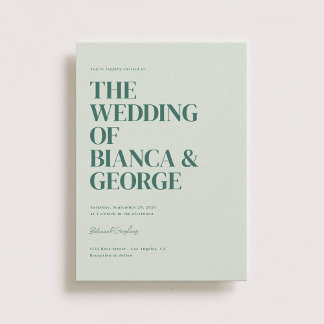 Belmont Vertical Wedding Invitation