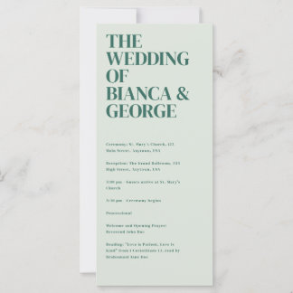 Belmont Wedding Ceremony Program