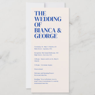 Belmont Wedding Ceremony Program