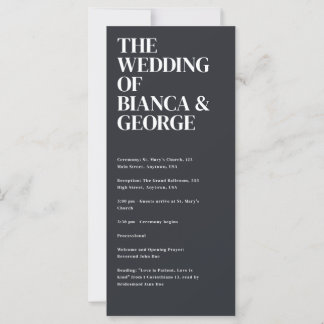 Belmont Wedding Ceremony Program