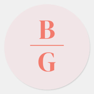 Belmont Wedding Monogram Classic Round Sticker