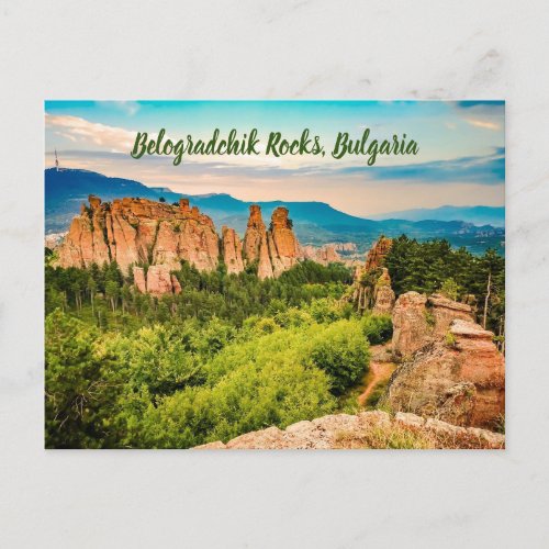 Belogradchik Rocks Bulgaria stylized Postcard