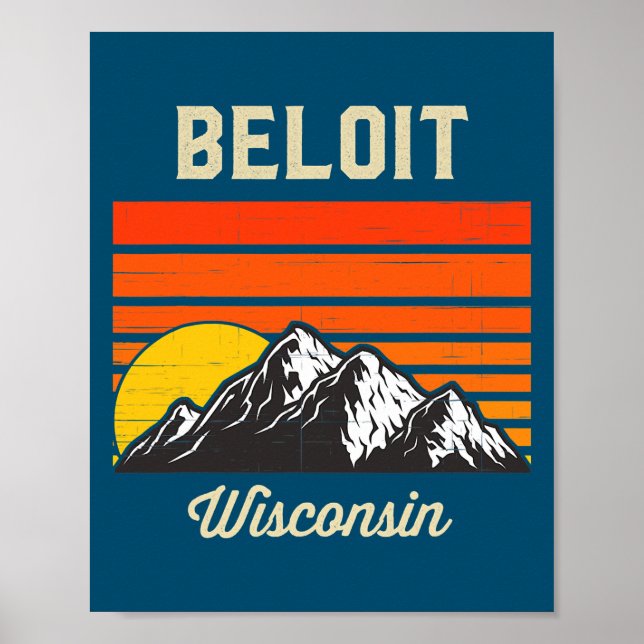 Beloit Wisconsin Retro City State USA  Poster (Front)