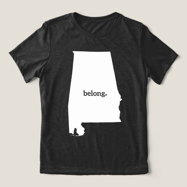 Belong in Alabama State Pride Tri-Blend Shirt (Design Front)