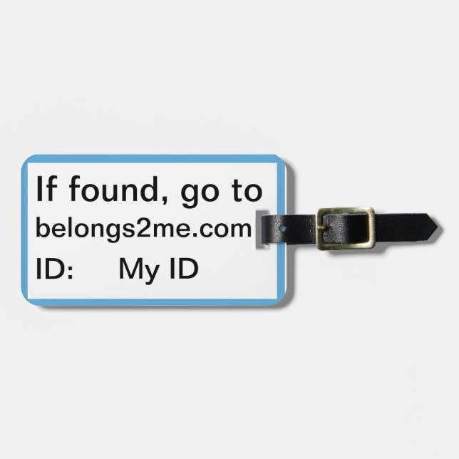 belongs2me.com Luggage Tag (Front Horizontal)