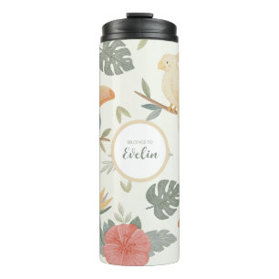 "Belongs To" Custom Name Jungle Kids Water Bottle