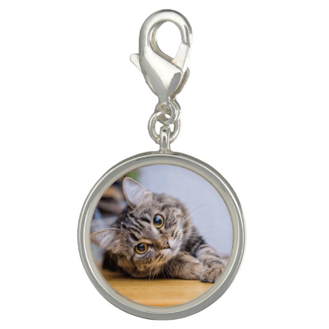 Beloved Cat Memorial Photo Wedding Bouquet Charms (Front)