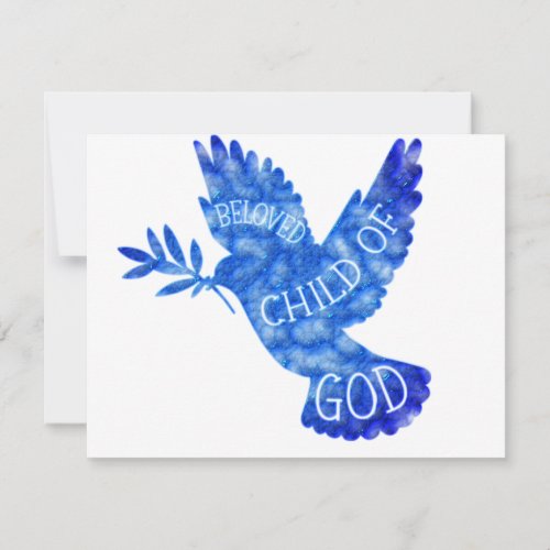 Beloved Child of God Dove Baby Design Note Card