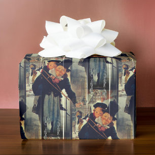 Beloved Christmas Carol Tiny Tim Bob Cratchit Wrapping Paper