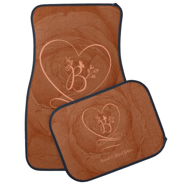 Beloved (cinnamon) Love Letter Design Car Floor Mat (Set)