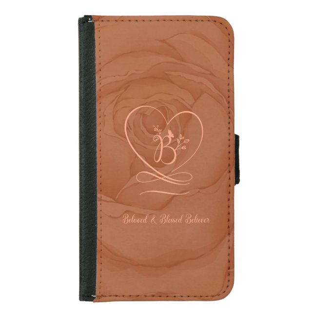 Beloved (cinnamon) Love Letter Design Samsung Galaxy Wallet Case (Front)