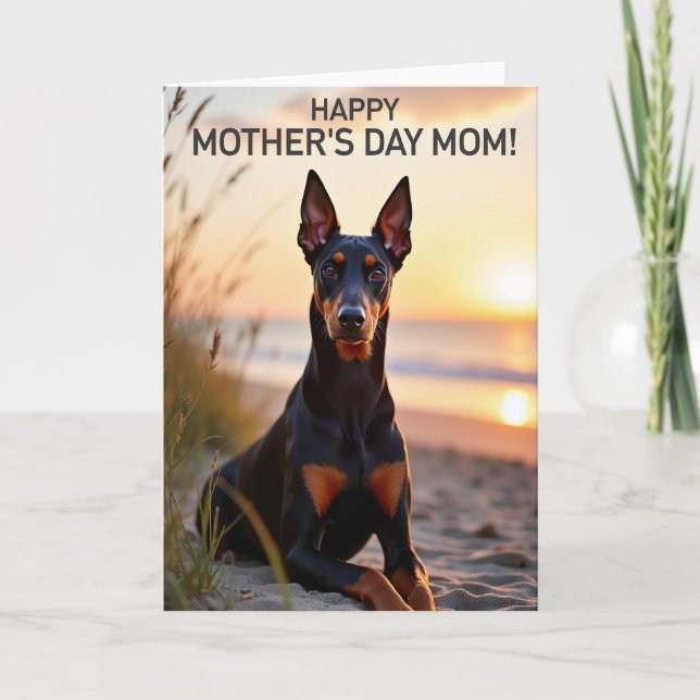 Beloved Dog Mothers Day Scene Card (Front)