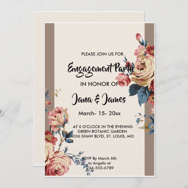 beloved    Engagement Invitation (Front/Back)