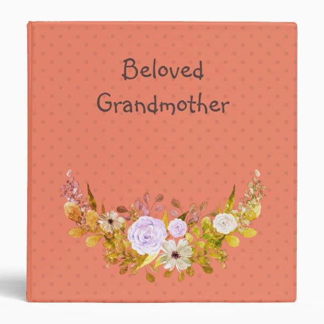 Beloved Grandmother, retro, vintage album 3 Ring Binder (Front)