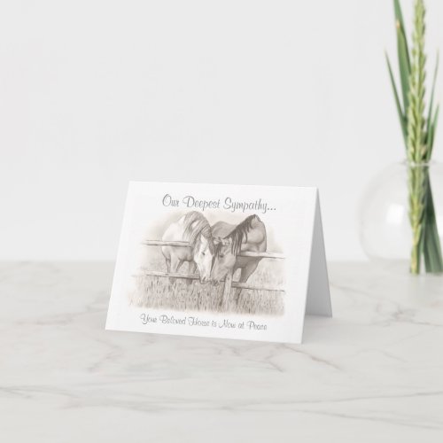 Beloved Horse at Peace  Veterinary Sympathy Card