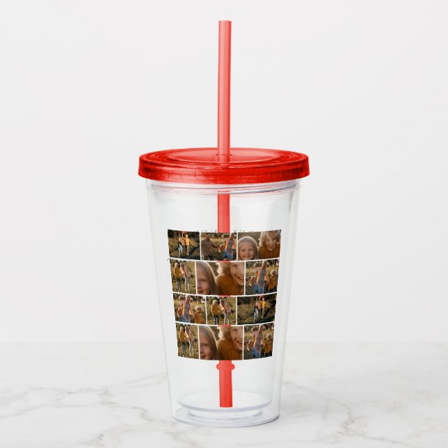 Beloved Mama Mom Happy Mother's Day Photo Collage Acrylic Tumbler (Front)