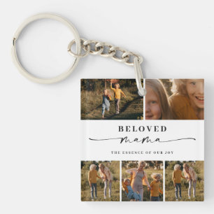 Beloved Mama Mom Happy Mother's Day Photo Collage Keychain