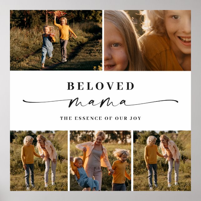 Beloved Mama Mom Happy Mother's Day Photo Collage Poster (Front)