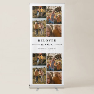 Beloved Mama Mom Happy Mother's Day Photo Collage Retractable Banner