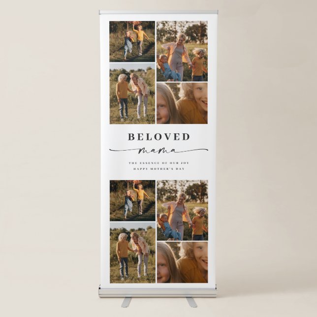 Beloved Mama Mom Happy Mother's Day Photo Collage Retractable Banner (Front)