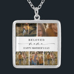 Beloved Mama Mom Happy Mother's Day Photo Collage Silver Plated Necklace<br><div class="desc">Drape a tapestry of memories around her neck with the "Beloved Mama" Photo Collage Jewelry. The exquisite piece beautifully frames the love and joy she instills as a mother, sister, aunt, or grandma. A fitting adornment for Mother's Day, her birthday, or to celebrate her first year of motherhood, it's a...</div>