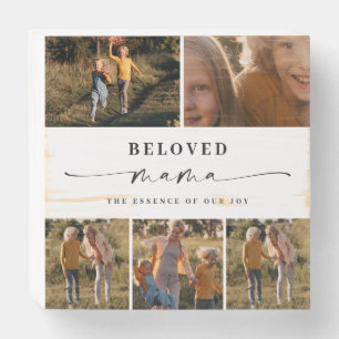 Beloved Mama Mom Happy Mother's Day Photo Collage Wooden Box Sign