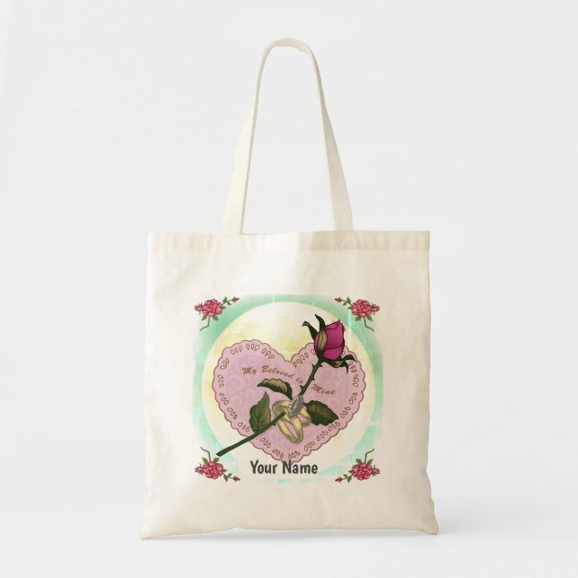 Beloved Mine  Heart  tote bag (Front)