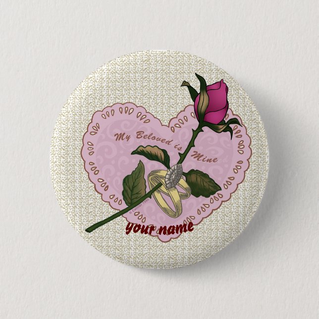 Beloved Mine Rose button (Front)