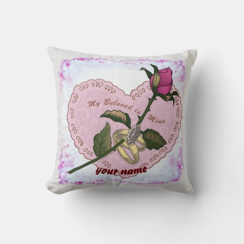 Beloved Mine Rose wedding  pillow