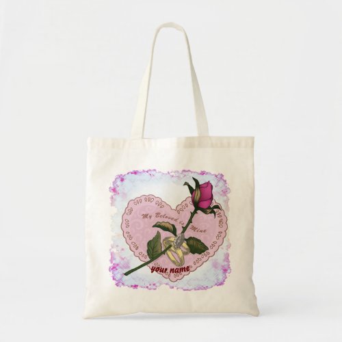 Beloved Mine wedding custom name tote bag