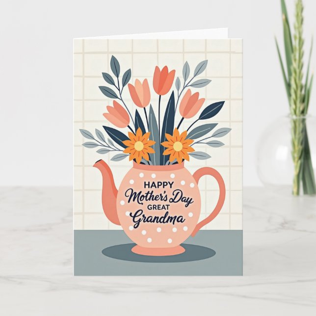 Beloved Mom Teapot Card (Front)