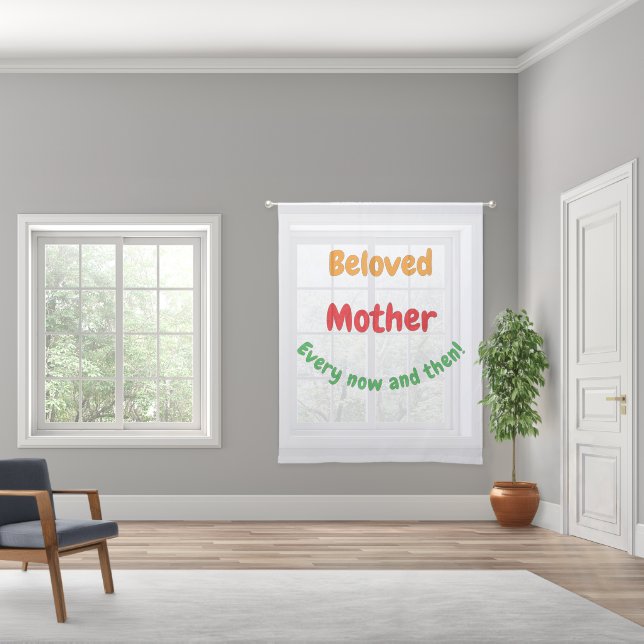 "Beloved Mother – Uplifting Quote Poster" Sheer Curtains (Wide)