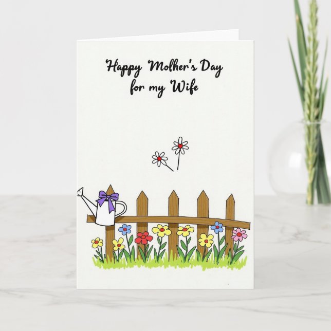 Beloved Mother Watering Can Card (Front)