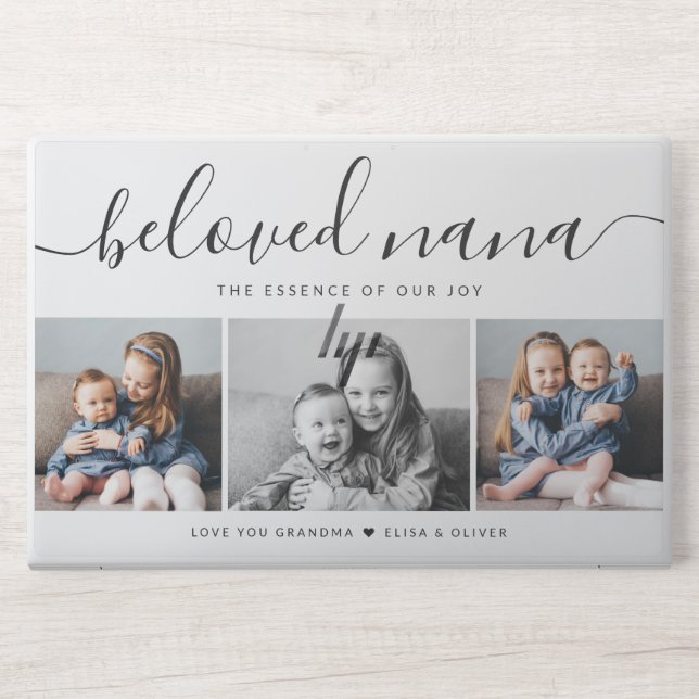 Beloved Nana Grandma Custom Family Photo Keepsake HP Laptop Skin (Front)